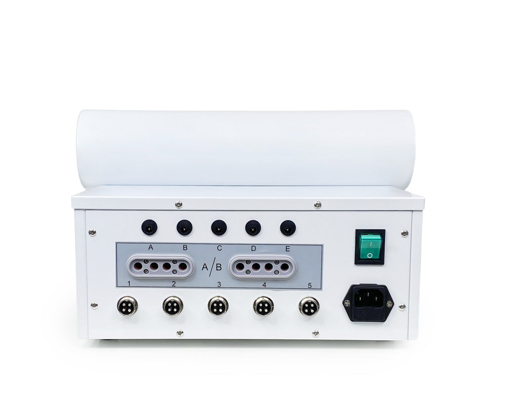 Rear of Zemits PressMio 3-in-1 pressotherapy machine with EMS and infrared heating suit