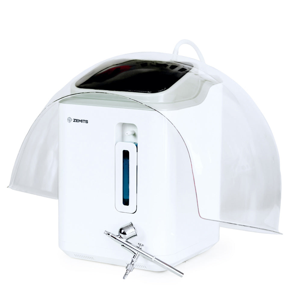 Zemits OxiVelour professional oxygen facial infusion machine with oxygen dome and serum sprayer gun