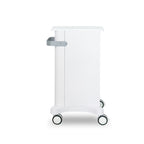 Side view of Zemits Premium Trolley S professional aesthetic device stand with storage shelves