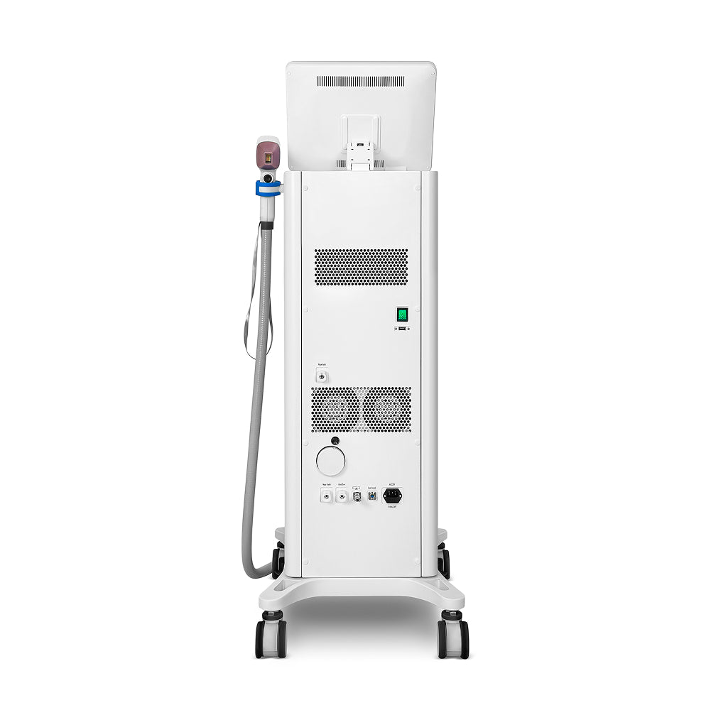 Rear view of Side view of Zemits DioPulse 755 808 1064nm laser device